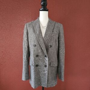 Wool Gray Double-Breasted Blazer